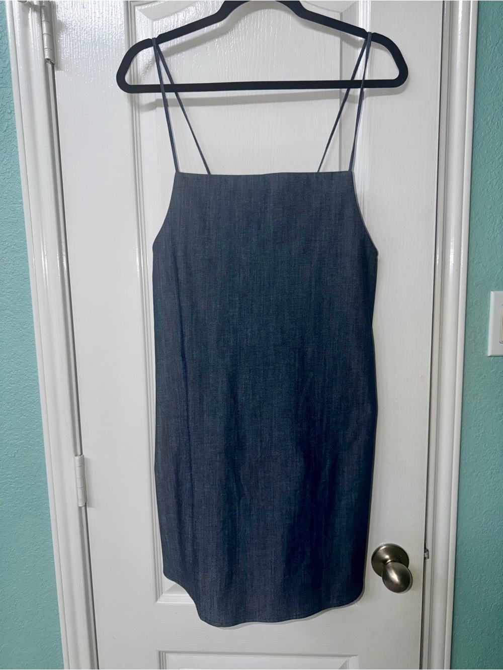 Zara Navy Slip Mini Dress with Spaghetti Straps